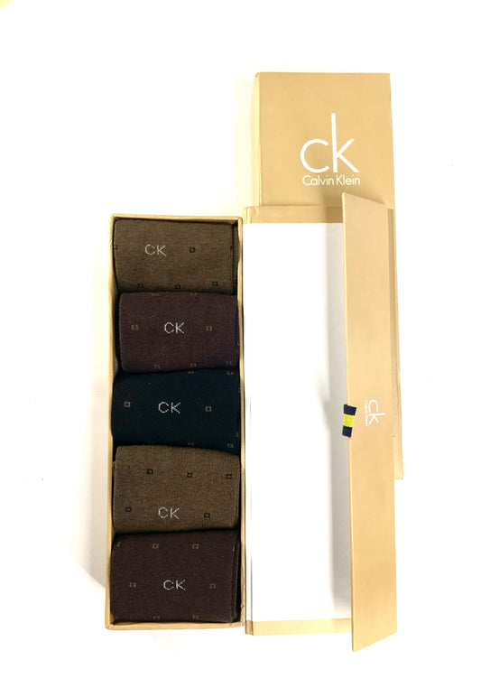 Men’s 5-Pack Ankle Socks by CK, presented in a stylish gift box.