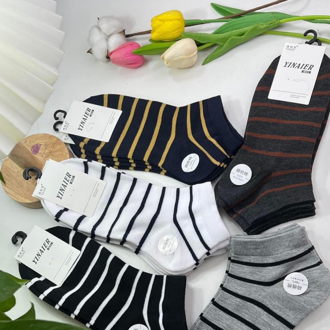 Men's Ankle Socks pack off 5 pairs pure cotton Random color