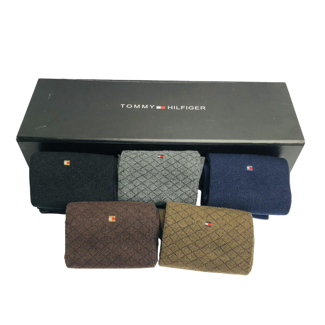 "Men’s (5-Pair) Pack T H Crew Socks – Comfortable, Durable, and Stylish gift box"