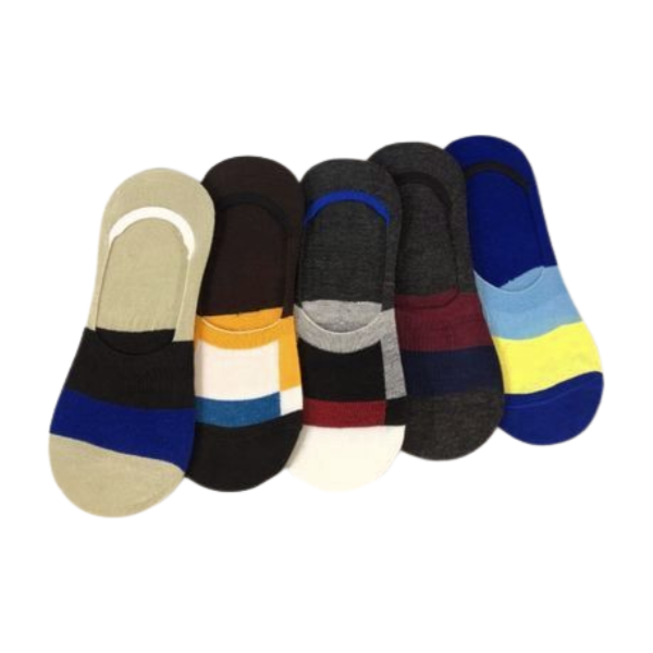 pack of 5 pair Men's NO show invisible low cut loafer socks with anti skit socks