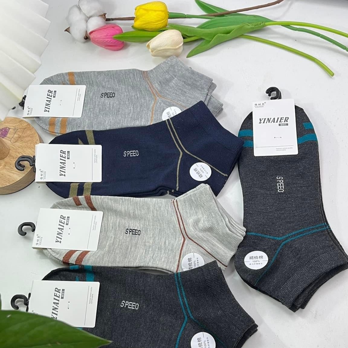 Men's Ankle Socks pack off 5 pairs pure cotton  comfortable and Breath able