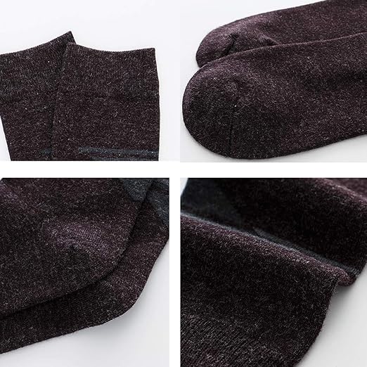 Men's 4 Pack Warm Wool Socks Thick Thermal Cushion Winter Crew Dress Socks for Cold Weather