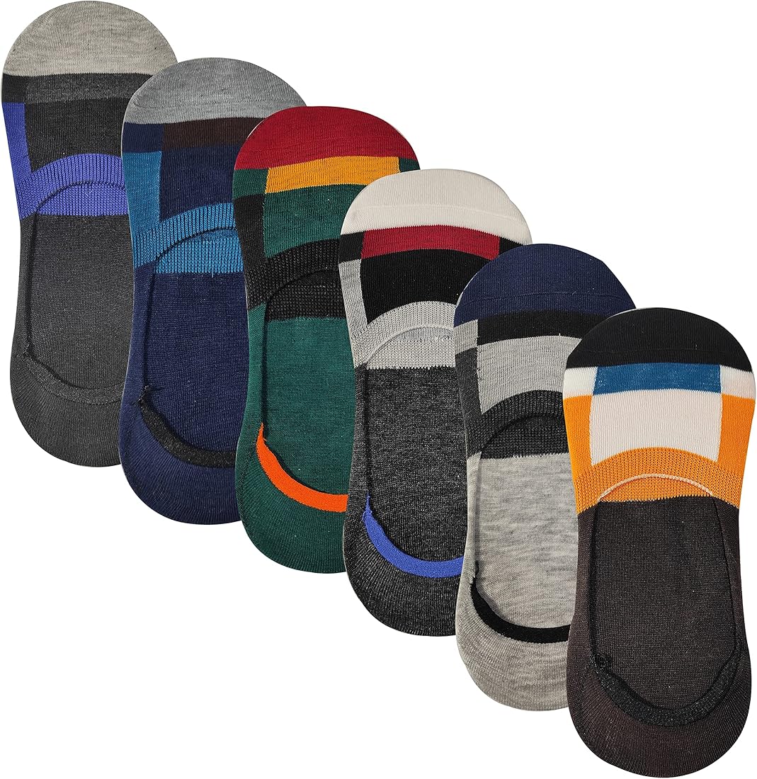 pack of 5 pair Men's NO show invisible low cut loafer socks with anti skit socks