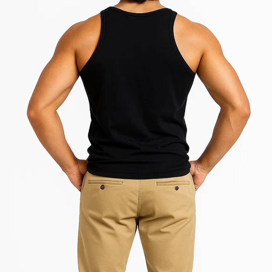 Men’s Sleeveless Black Vests (Pack of 6) | Breathable & Comfortable Undershirts"