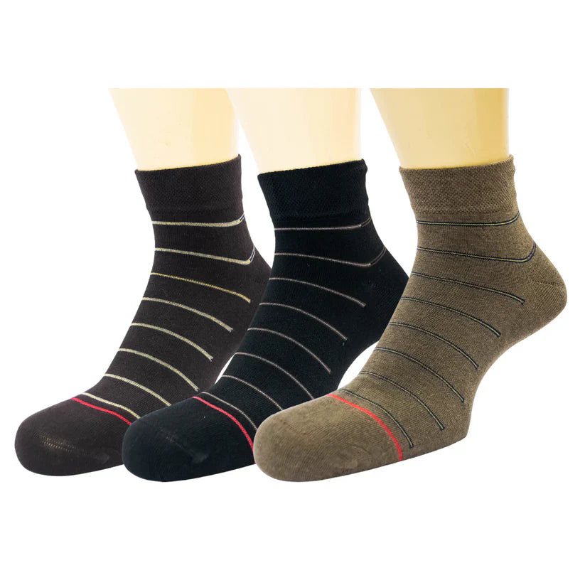 CK Ankle Socks (Pack of 3) -Lining Design