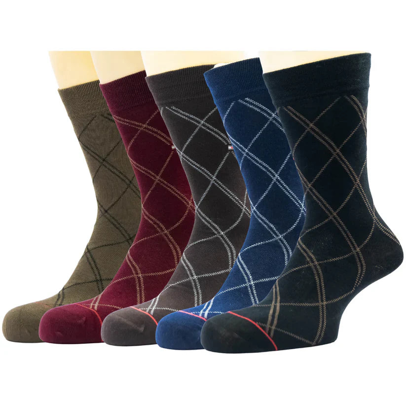 "Men’s 5-Pair T H Crew Socks  design – Comfortable, Durable, and Stylish gift box"