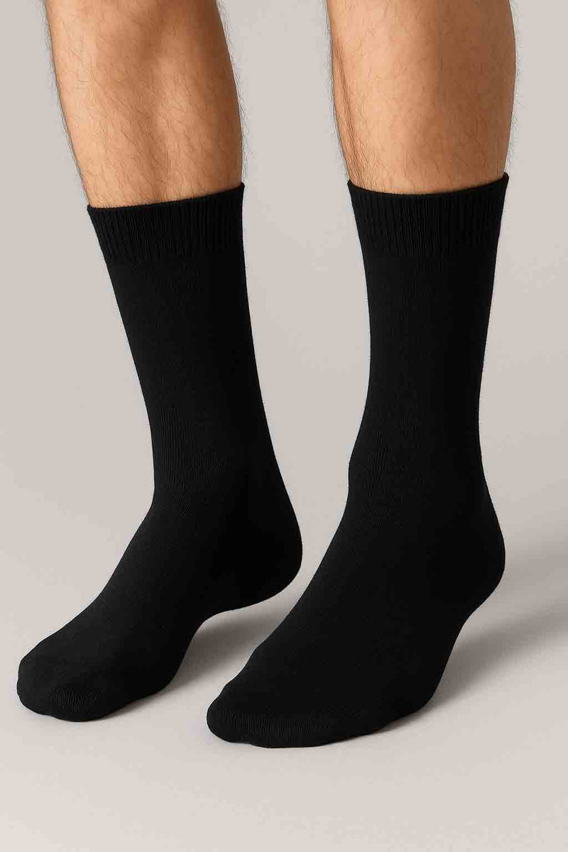 Men’s Plain Black Socks – Pack of 5 Pairs (Full Length)