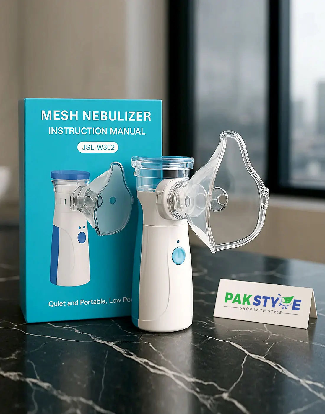 Portable Mesh Nebulizer Machine JSL-W302 with Masks & Mini Inhaler for Kids & Adults